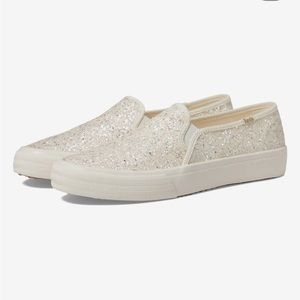 Kate Spade x Keds Slip-On Glitter Double Decker Shoes Size 6